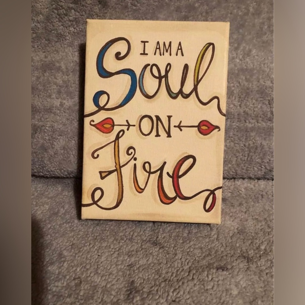 I Am A Soul On Fire Canvas Art - Multicolor